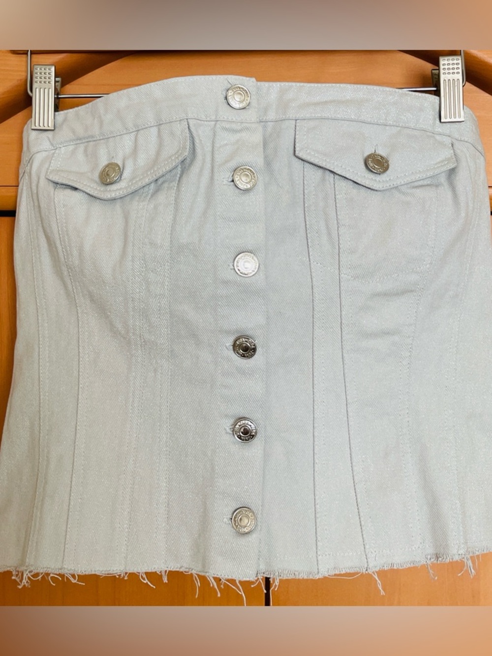 Zara Light Gray Strapless Button-Front Bustier - image 3